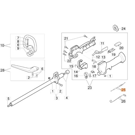 Câble d'accélérateur pour débroussailleuse EMAK modèle 746S ORIGINAL 61110040 | Newgardenstore.eu