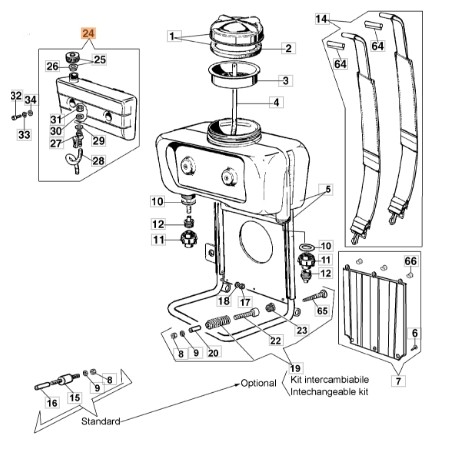 Assemblage du réservoir du pulvérisateur modèles AM150 AM180 ORIGINAL EMAK 365200113R | Newgardenstore.eu