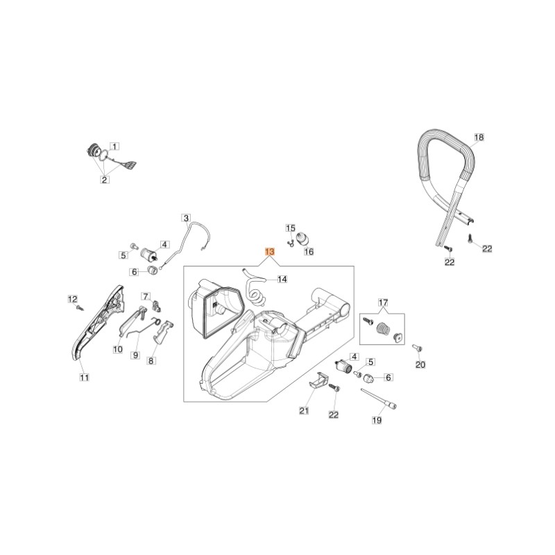 Tank assembly chainsaw models GS650 GS651 ORIGINAL EMAK 50252092CR