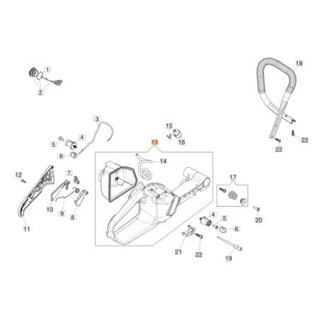 Ensemble réservoir de tronçonneuse ORIGINAL EMAK 50252092CR GS650 GS651 model | Newgardenstore.eu