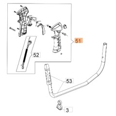 Poignée de débroussailleuse modèles 741 ORIGINAL EMAK BF000138R | Newgardenstore.eu