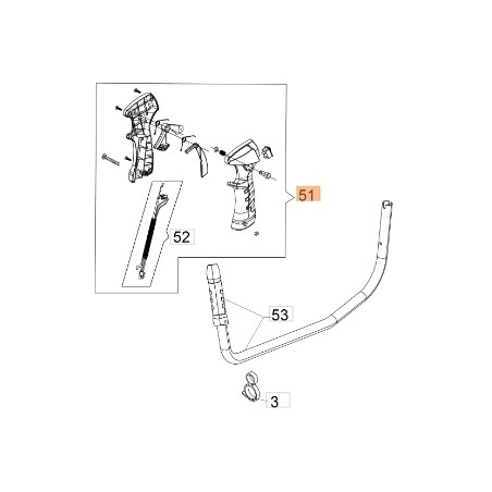 Impugnatura decespugliatore modelli 741 ORIGINALE EMAK BF000138R | Newgardenstore.eu