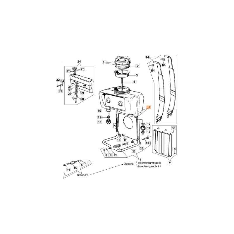 Atomizer tank assembly models AM150 AM180 ORIGINAL EMAK 365200328A