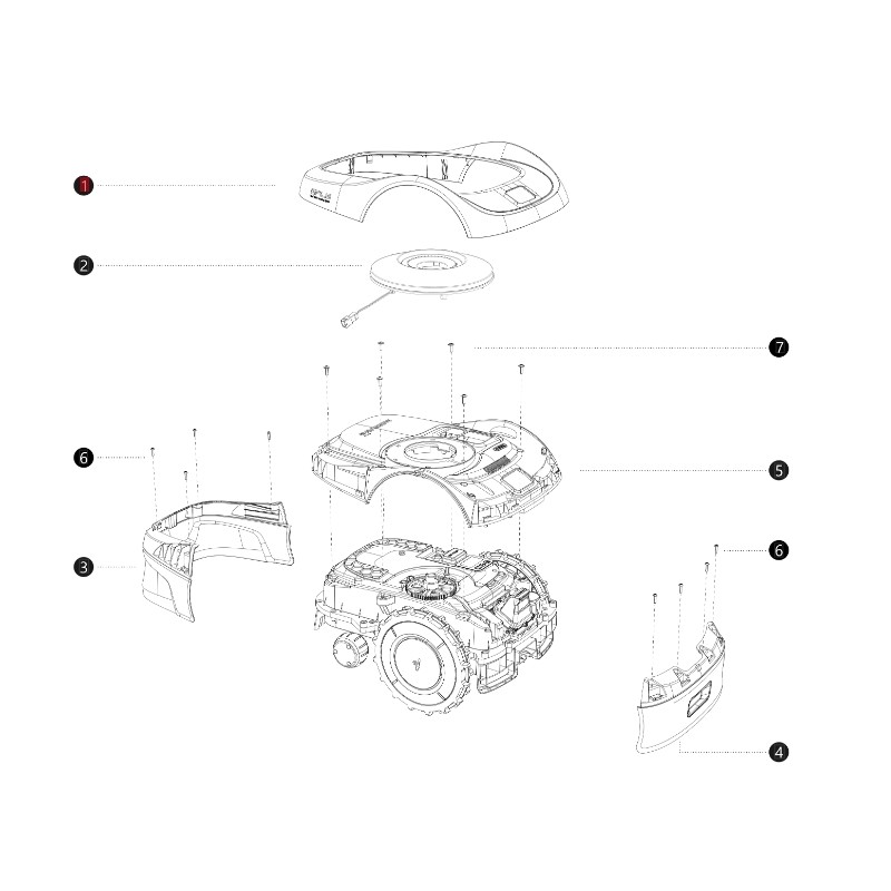 Cover superiore I108E ORIGINALE BLUEBIRD robot rasaerba NAVIMOW AB12.02.00.0136