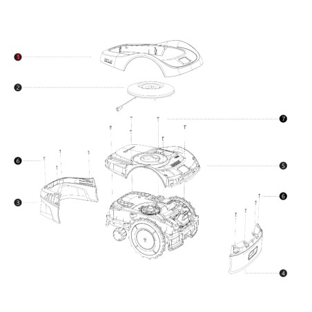 Top cover i108E ORIGINAL BLUEBIRD robot mower NAVIMOW AB12.02.00.0136 | Newgardenstore.eu