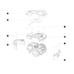 Couverture arrière i108E ORIGINAL BLUEBIRD robot tondeuse à gazon NAVIMOW AB12.02.00.0123 | Newgardenstore.eu