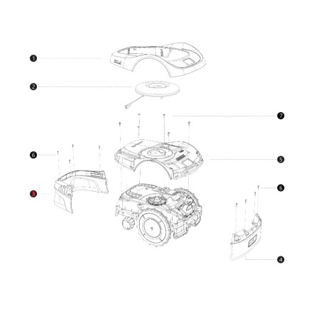 Cover posteriore I108E ORIGINALE BLUEBIRD robot rasaerba NAVIMOW AB12.02.00.0123 | Newgardenstore.eu