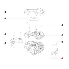 Cover anteriore I108E ORIGINALE BLUEBIRD robot rasaerba NAVIMOW AB12.02.00.0139 | Newgardenstore.eu