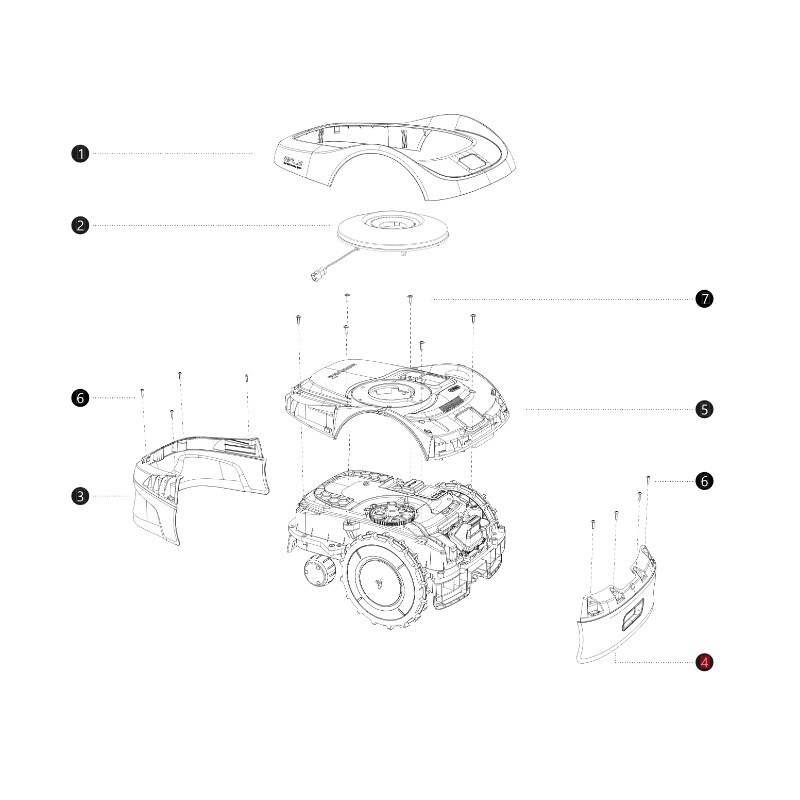 Cover anteriore I108E ORIGINALE BLUEBIRD robot rasaerba NAVIMOW AB12.02.00.0139