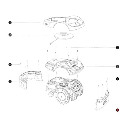 Cover anteriore I108E ORIGINALE BLUEBIRD robot rasaerba NAVIMOW AB12.02.00.0139 | Newgardenstore.eu