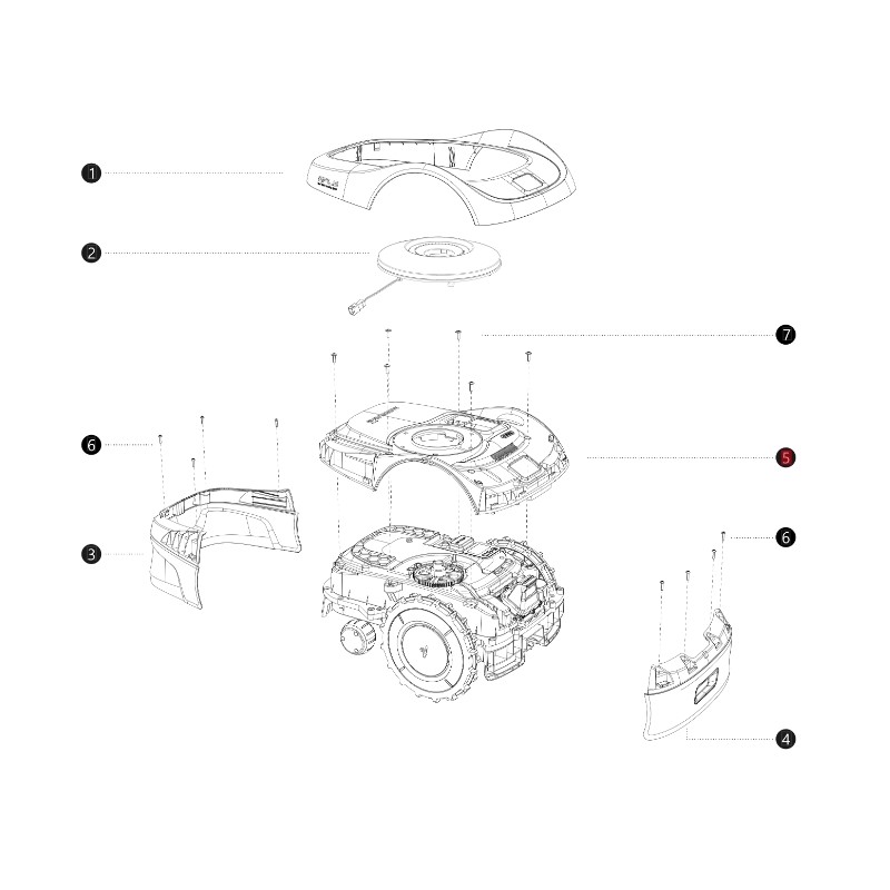 Cover superiore I108E ORIGINALE BLUEBIRD robot rasaerba NAVIMOW AB12.02.00.0137