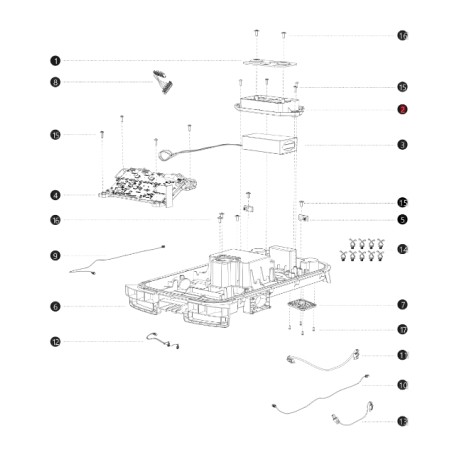 Tapa de la batería I108E ORIGINAL BLUEBIRD robot cortacésped AB12.02.00.0169 | Newgardenstore.eu