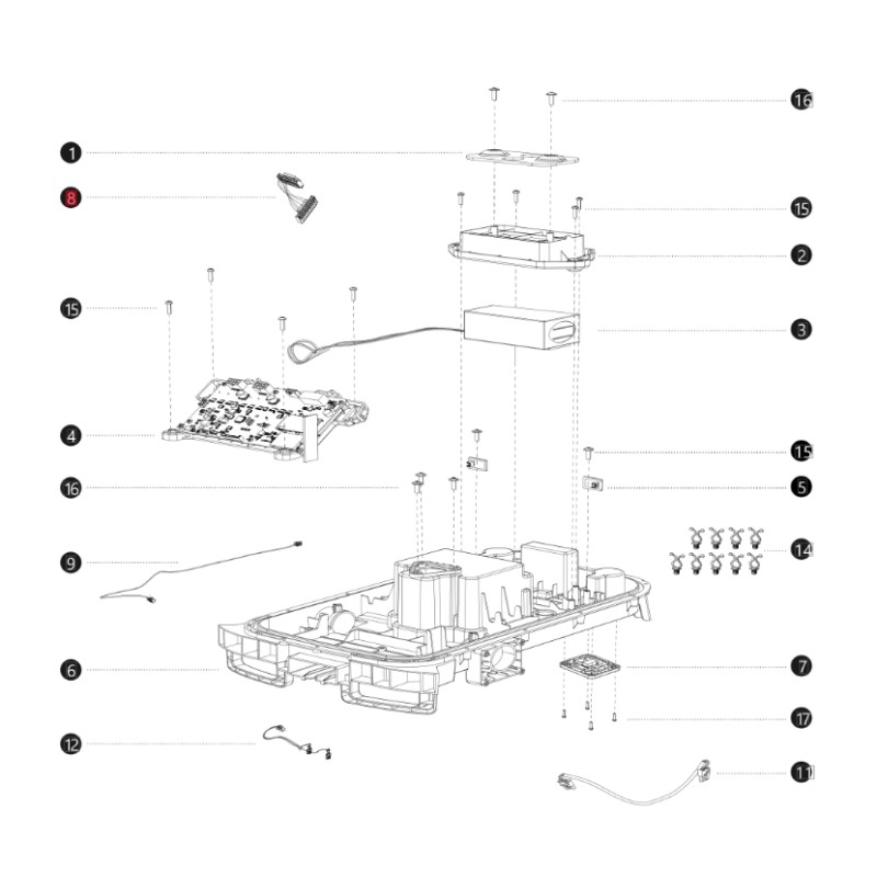 Cavi scheda trazione I108E ORIGINALE BLUEBIRD robot tagliaerba AB12.02.00.0164