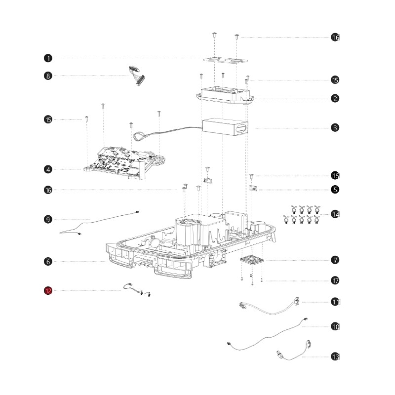 Cavo contatto di ricarica I108E ORIGINALE BLUEBIRD robot rasaerba AB12.02.00.0158