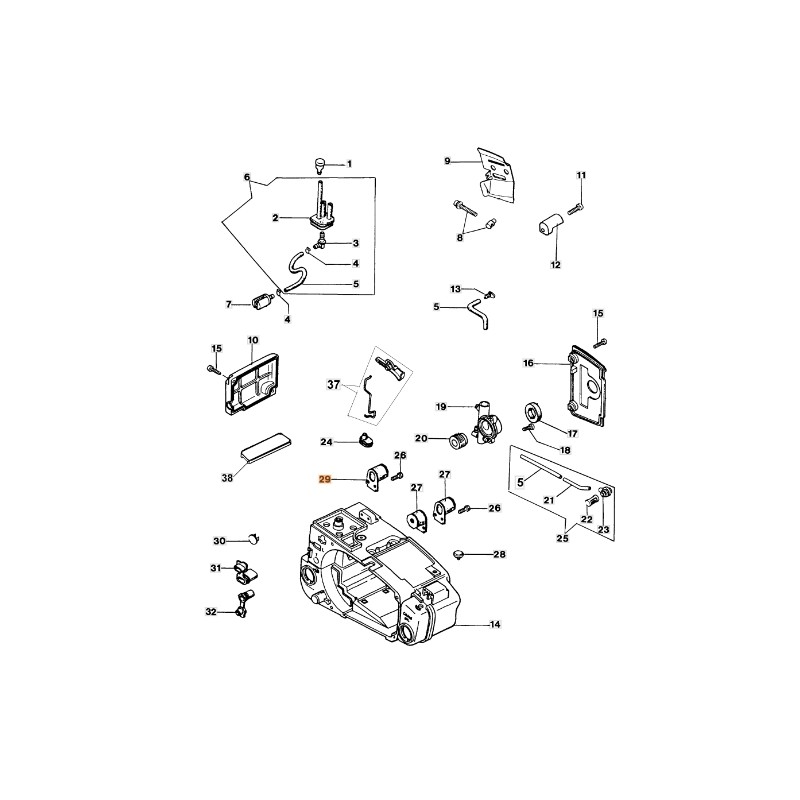 Amortiguador de vibraciones para motosierra modelos 932 ORIGINAL EMAK 50030085R