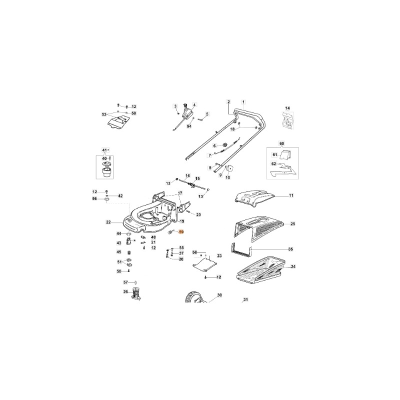 Anti-Vibrations-Rasenmäher Modelle MAX48PK MAX48TK ORIGINAL EMAK 66090155A