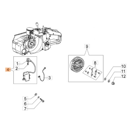 Bobin motosega modelli GS720 ORIGINALE EMAK 50190036R | Newgardenstore.eu