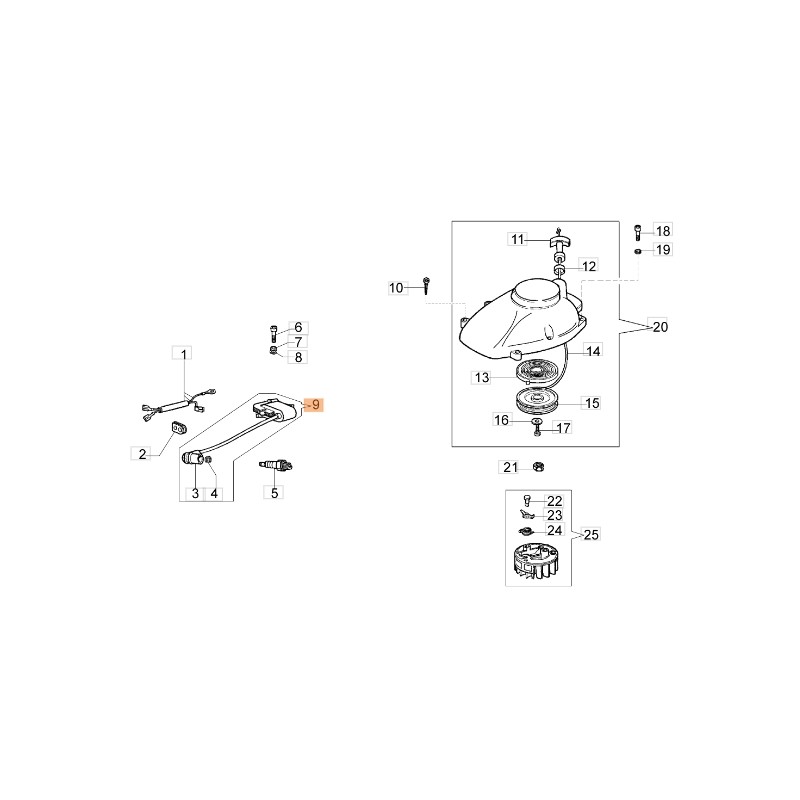 Heckenscherenhaspel Modelle HC260XP HC275XP ORIGINAL EMAK 58040344AR