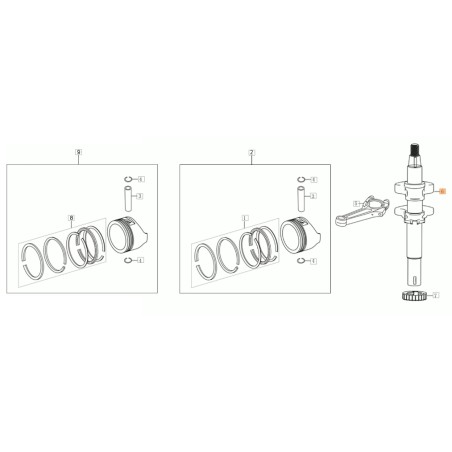 ORIGINAL EMAK GH53TK modelos cortacésped eje de transmisión L661577 | Newgardenstore.eu