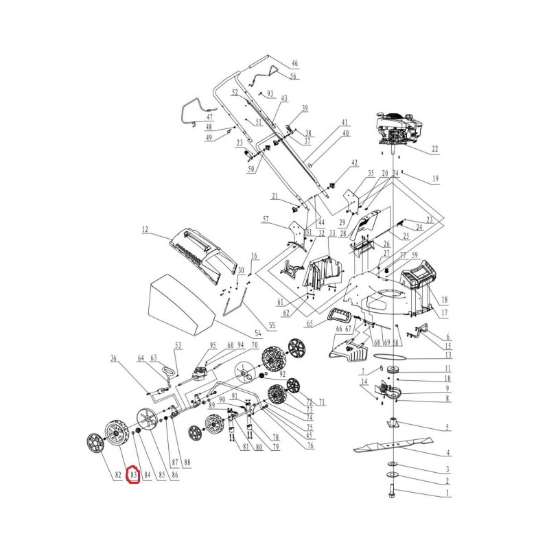 Rear wheel mower lawn mower models PG21SQN PROGREEN 055674