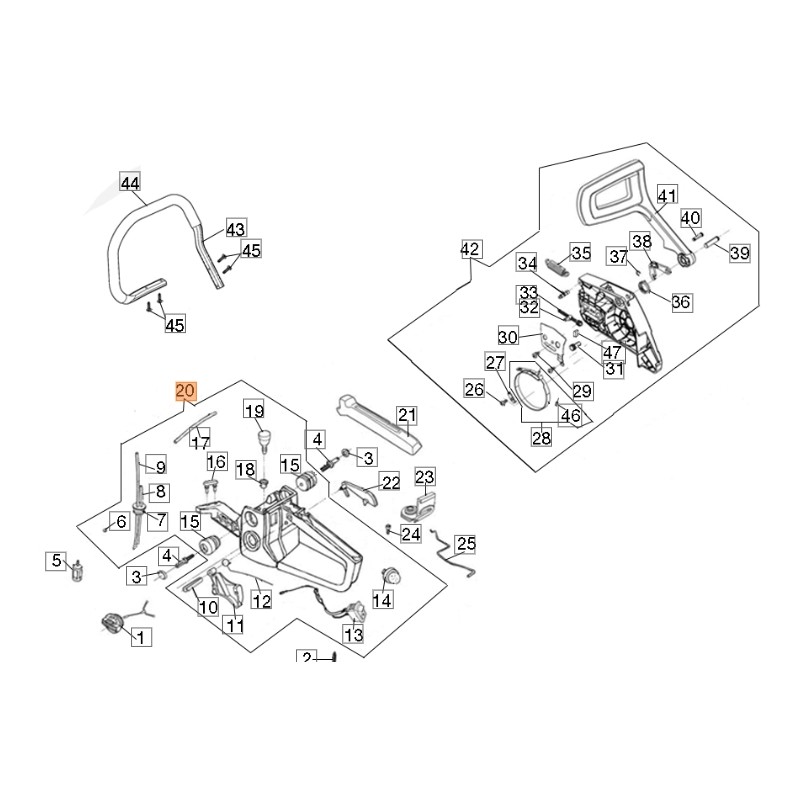 ORIGINAL EMAK GS51 Modelle Kettensäge Tank PY000074