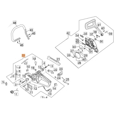 ORIGINAL EMAK GS51 Modelle Kettensäge Tank PY000074 | Newgardenstore.eu