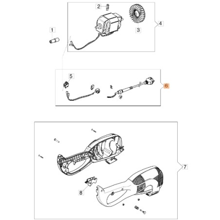 Electric trimmer cables models TR111E ORIGINAL EMAK 60020121A | Newgardenstore.eu