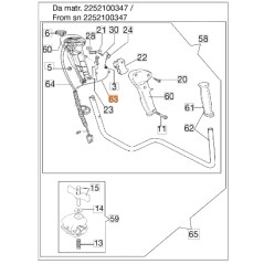 Accelerator cable brushcutter models BC380T ORIGINAL EMAK 61250306R | Newgardenstore.eu