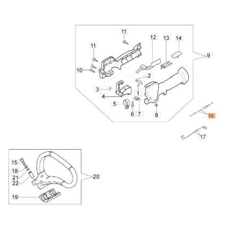 Cable del acelerador de la desbrozadora modelos BC3604S ORIGINAL EMAK 61260005R | Newgardenstore.eu