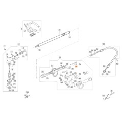 Câble d'accélérateur de débroussailleuse EMAK modèle BCF430 ORIGINAL 61250218R