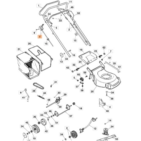 Accelerator Cable Lawn Mower Models G53THX ORIGINAL EMAK 66060165BR | Newgardenstore.eu