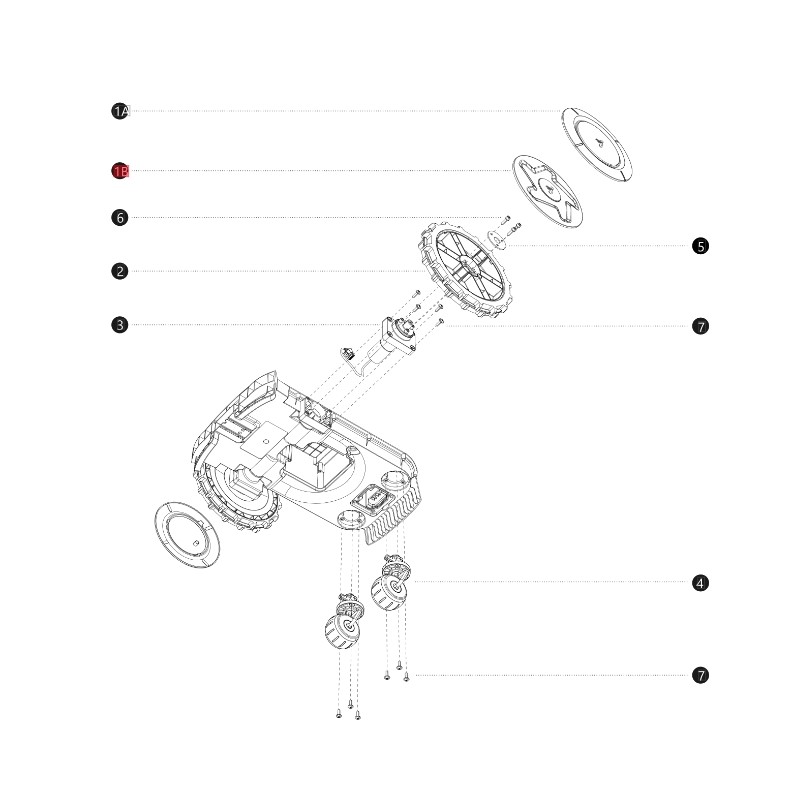 Cover for the i108E ORIGINAL BLUEBIRD robotic lawnmower AB12.02.00.0129