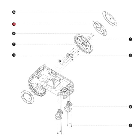 Cubierta de la rueda i108E ORIGINAL BLUEBIRD robot cortacésped cortacésped AB12.02.00.0129 | Newgardenstore.eu