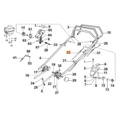 Accelerator cable lawnmower models LUX47KV ORIGINAL EMAK 8202075A