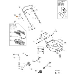 Câble d'accélérateur de tondeuse à gazon ORIGINAL EMAK modèles G47L 66060077AR