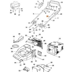 Accelerator cable lawn mower models LUX47 LUX47T ORIGINAL EMAK 8202032R | Newgardenstore.eu