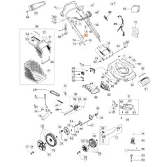 Accelerator cable lawn mower models G53TBXE ORIGINAL EMAK 66070323R