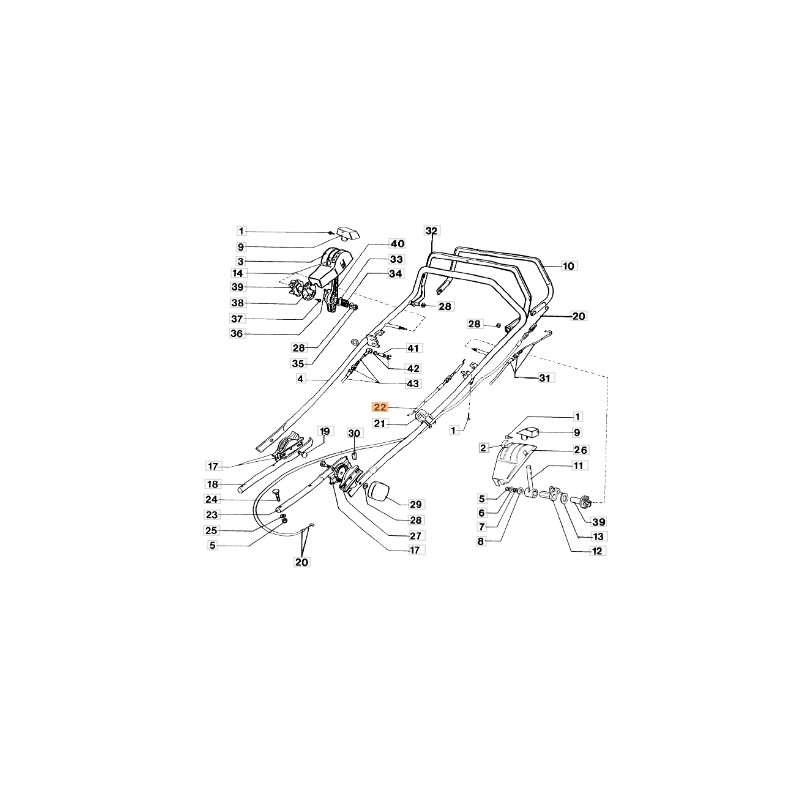 Câble d'accélérateur modèles de tondeuses LUX53HV ORIGINAL EMAK 8203179