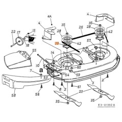 Mozzo portalama trattorino tagliaerba modelli POLO96M ORIGINALE EMAK C6180138A