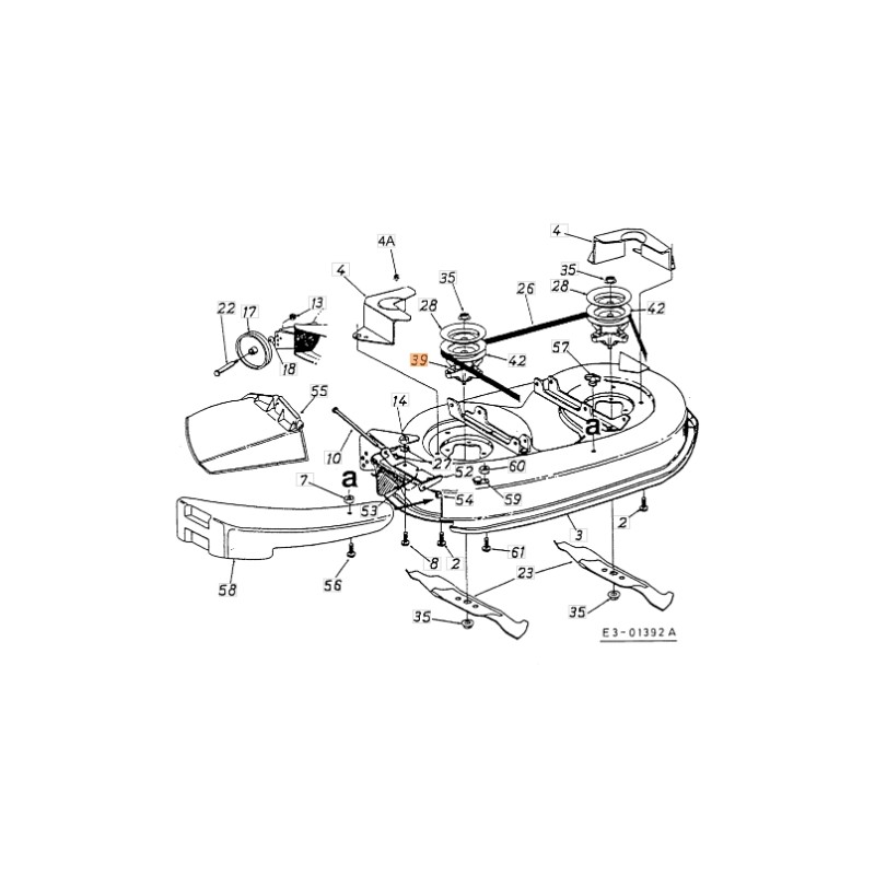 Klingenhalter Nabe für Rasentraktor Modelle POLO96M ORIGINAL EMAK C6180138A