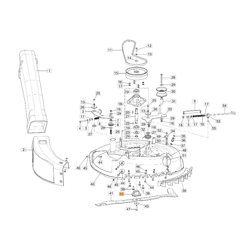 Hub blade holder lawn tractor mower models MISTRAL72 ORIGINAL EMAK 68130085R