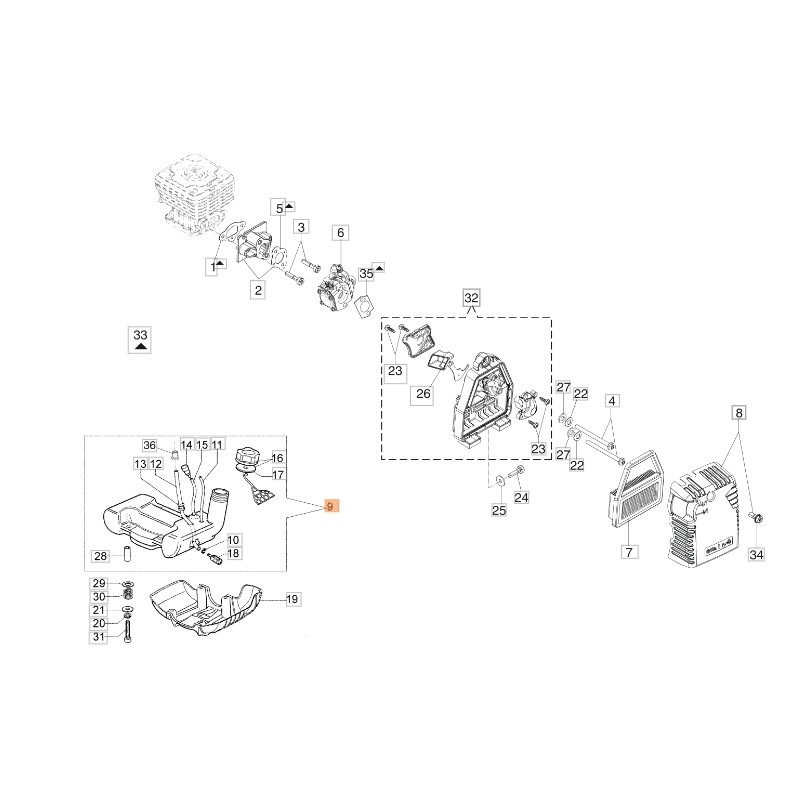 Brushcutter tank models 741 50Y ORIGINAL EMAK 61330265R