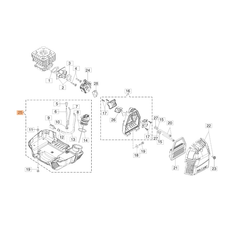 Brushcutter tank models BC400S ORIGINAL EMAK 61420008R