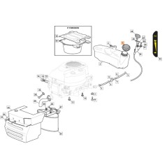 Bouchon de réservoir pour tracteur GLX14-84G ORIGINAL EMAK G125795001E1