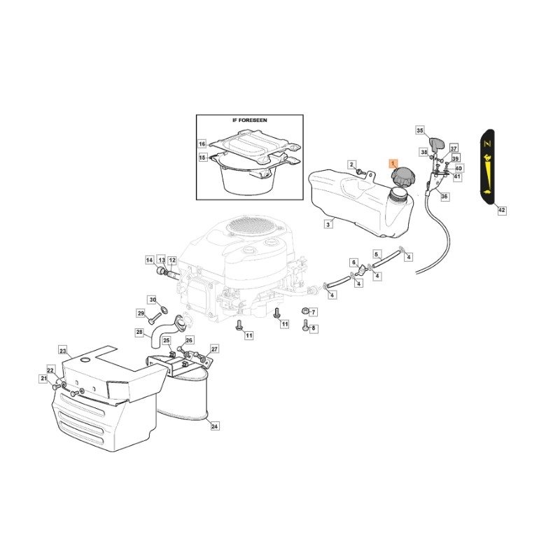 Bouchon de réservoir pour tracteur GLX14-84G ORIGINAL EMAK G125795001E1