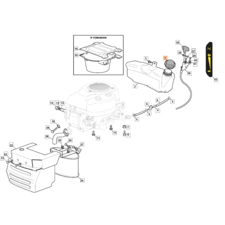 Bouchon de réservoir pour tracteur GLX14-84G ORIGINAL EMAK G125795001E1 | Newgardenstore.eu