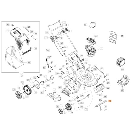 Lame de broyage modèles Gi48P Gi48T ORIGINAL EMAK 54110015R | Newgardenstore.eu