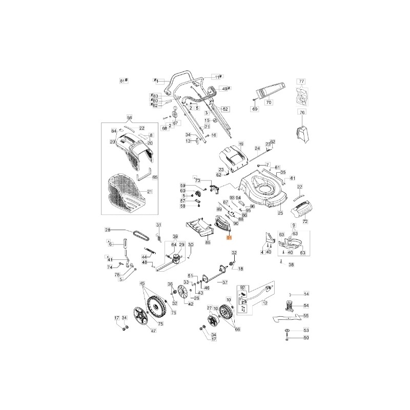 Rasenmähertür Modelle G53TBX G53THX ORIGINAL EMAK 66070914AR