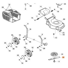 ORIGINAL EMAK 66130045R G48PE Modelle Elektro-Mähwerk Mulchmesser