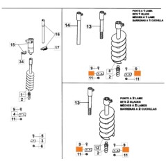 Lama mototrivella modelli MTL81R MTL85R ORIGINALE EMAK 028000069A